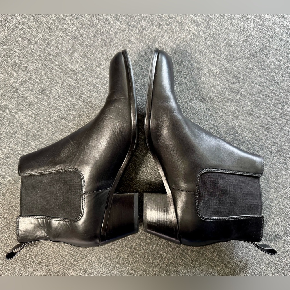 Via Spiga Women’s Black Leather Ankle Boots pointed toe Pull On Booties Size 36 - Picture 7 of 11